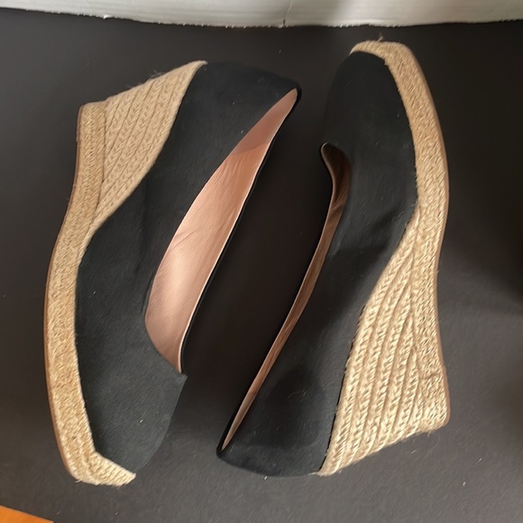 J.Crew Seville Espadrilles wedges in Canvas black size 9.5 - Picture 4 of 10